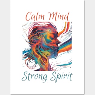 Calm Mind, Strong Spirit, Mental Health, Meditation, Posters and Art